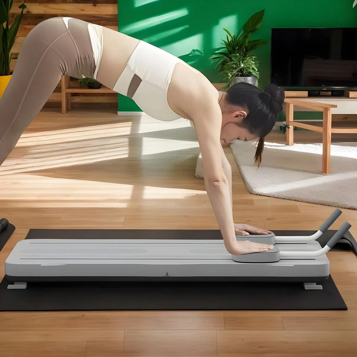 Reformer Pilates Machine, Pilates Reformer Set, Pilates Board for Women, Attrezzature Fitness Multifunzionale per il rafforzamento dei nuclei e allenamento completo del corpo