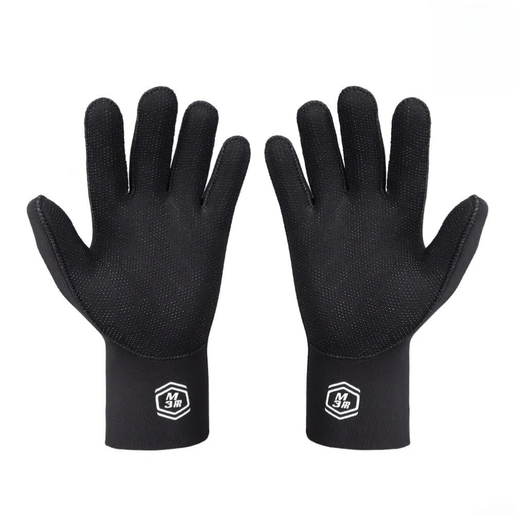 Guanti da immersione da 3 mm: in gomma calda e resistente all'abrasione con impugnatura antiscivolo per immersioni, snorkeling, surf in acqua fredda; adulto