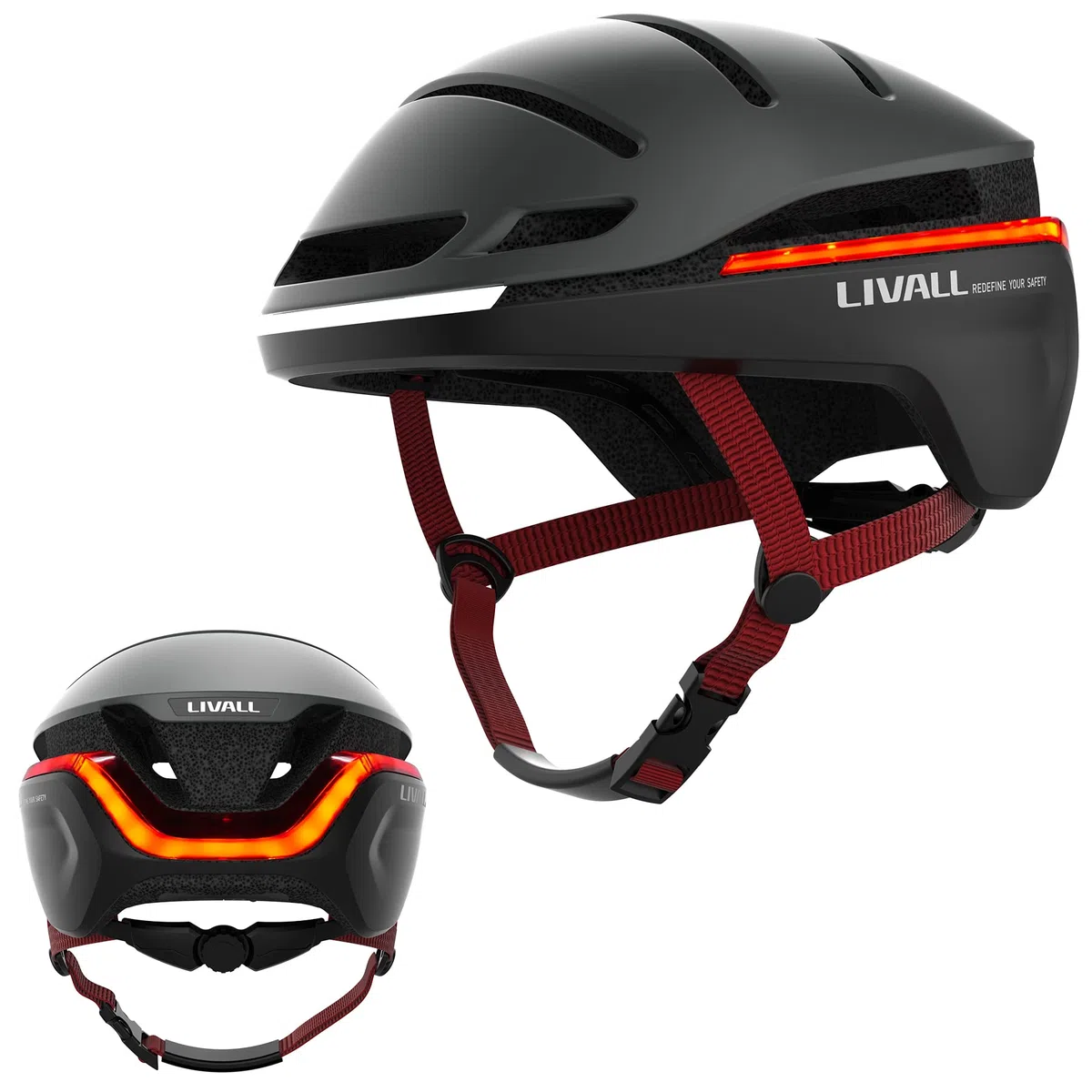 LIVALL Casco da Bici Bluetooth con LED, Casco Bicicletta Smart da Ciclismo con Indicatori Direzione,Allarme SOS e Telecomando, Uomo e Donna Adulti, violetti