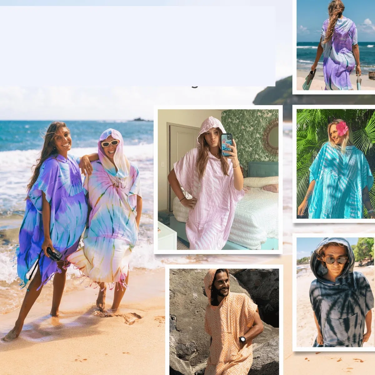 Serviette Poncho,Poncho Surf Poncho da Surf – Asciugamano Grande for Il Cambio (33 X 37) – Asciugamano con Cappuccio in Cotone for Adulti for Surf, Spiaggia, Piscina(Blue)