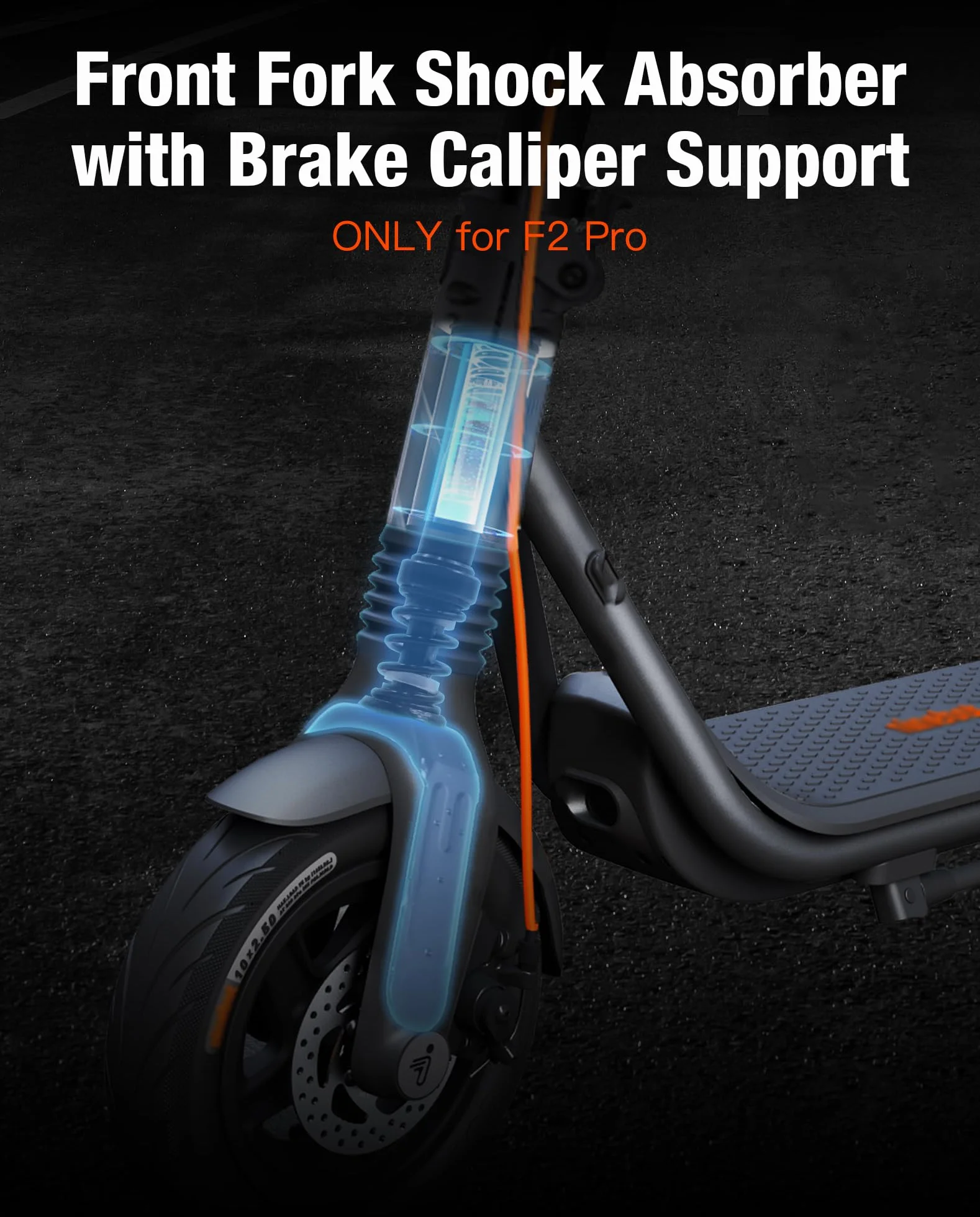 Gruppo ammortizzatore anteriore compatibile con Segway Ninebot F2 Pro KickScooter, supporto forcella anteriore con sospensione a molla in lega di alluminio per scooter, sospensione ruota, originali