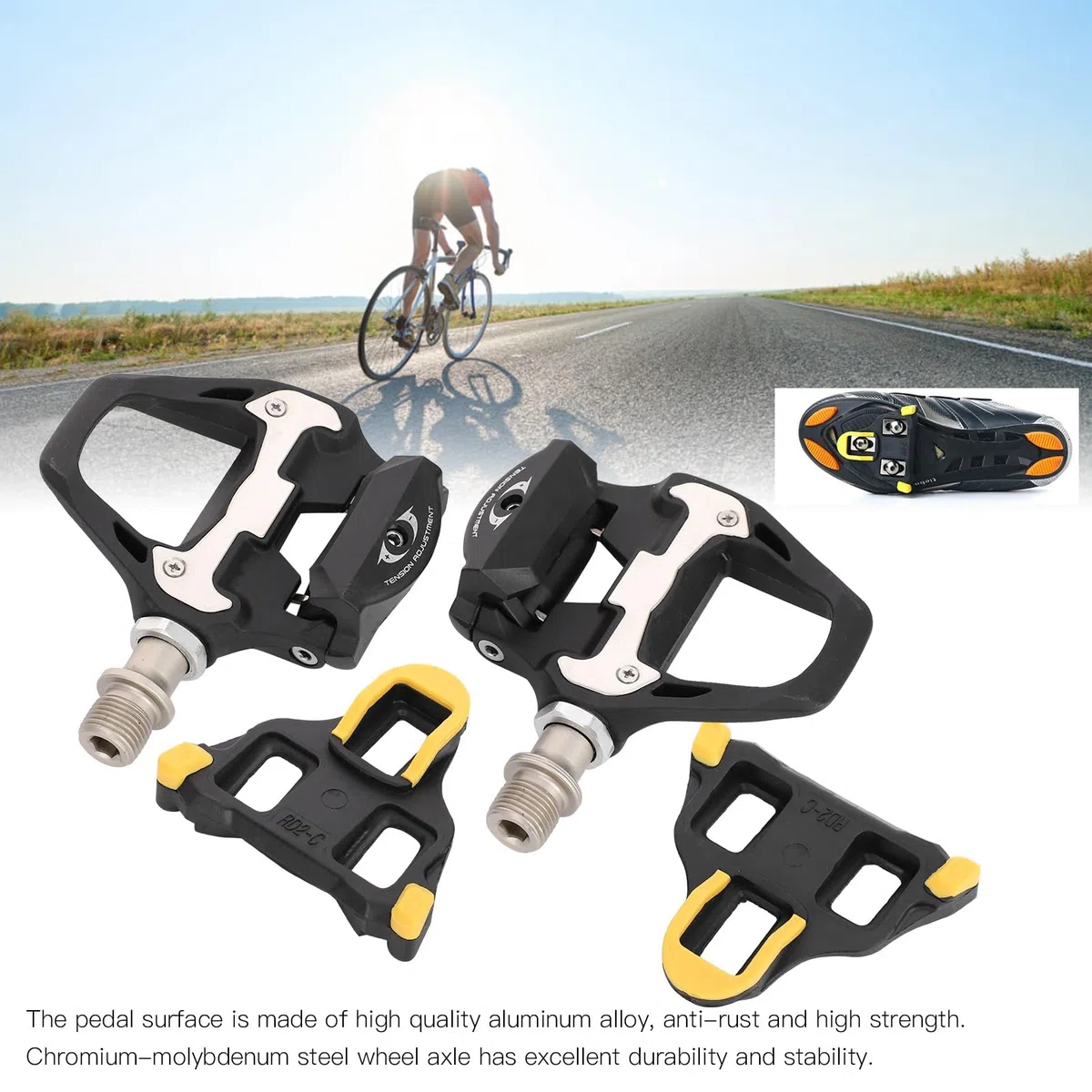 Pedali MTB SPD, Pedali per Bicicletta SPD da 9/16" con Tacchetti per MTB, Bicicletta da Strada