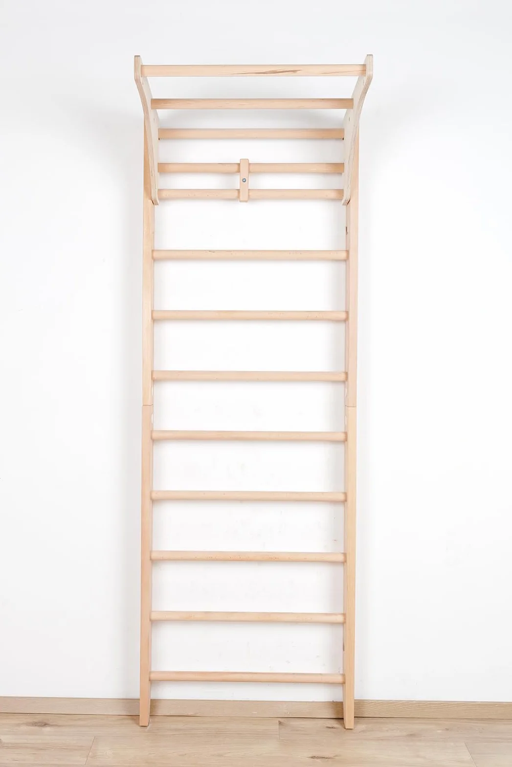 Scala Svedese in Legno con Barra Superiore Regolabile " Kombi-1-220 "Ginnastica, Sport, Gym, Barra a Muro da Casa