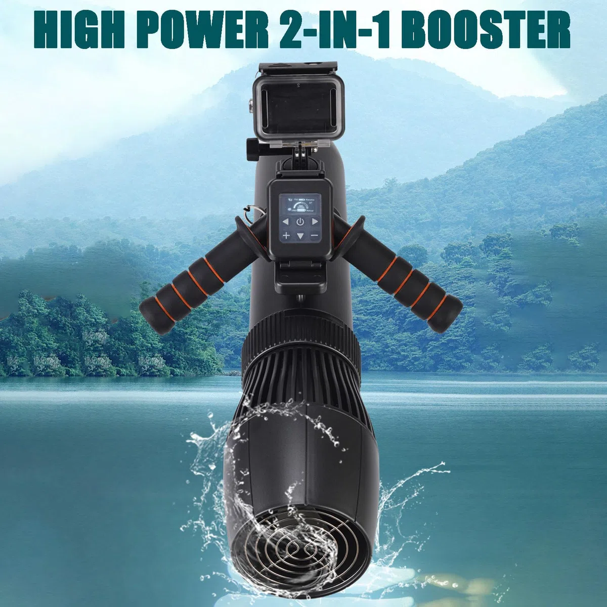 Scooter Subacqueo, Booster per Nuoto Subacqueo, Set di Propulsori Subacquei Senza Spazzole da 130 Minuti, Scooter Elettrico Subacqueo da 3-8 Km/H, per Piscina per Sport Acquatici,500W-10000mAh