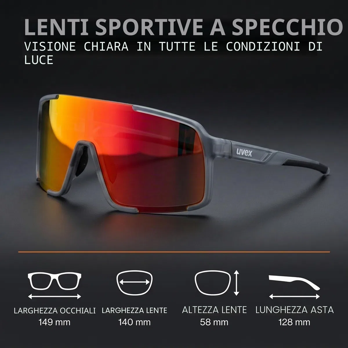 Uvex cellon Occhiali da sole per uomo e donna - Occhiali sportivi leggeri con lenti a specchio