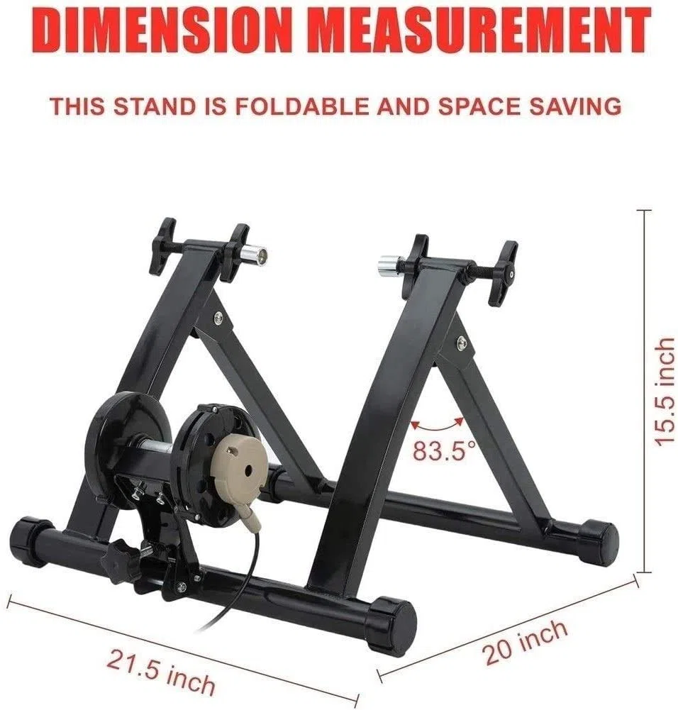 Rullo da allenamento pieghevole per bicicletta per cyclette da 26"-28" per biciclette Mountain bike, rullo da bicicletta con freno magnetico, ciclismo a casa, carico fino a 135 kg, wireless, da 2