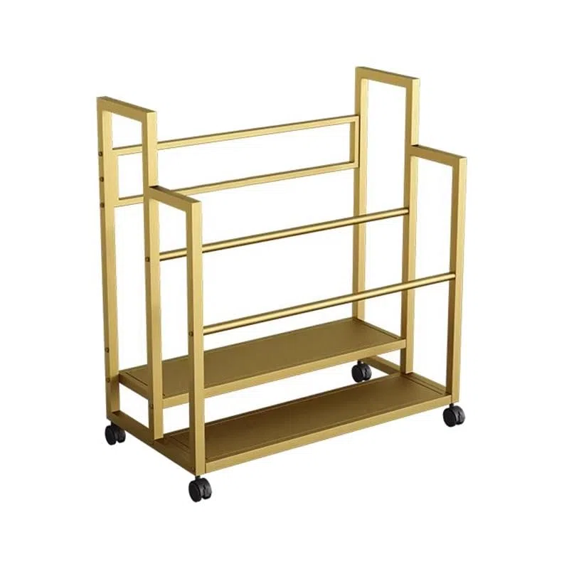 Supporto per Tappetino da Yoga con Ruote, Organizer Portatile per Attrezzi da Allenamento per Manubri, Kettlebell E Bande Elastiche, Soluzione Salvaspazio per L,Gold-80x85x110cm