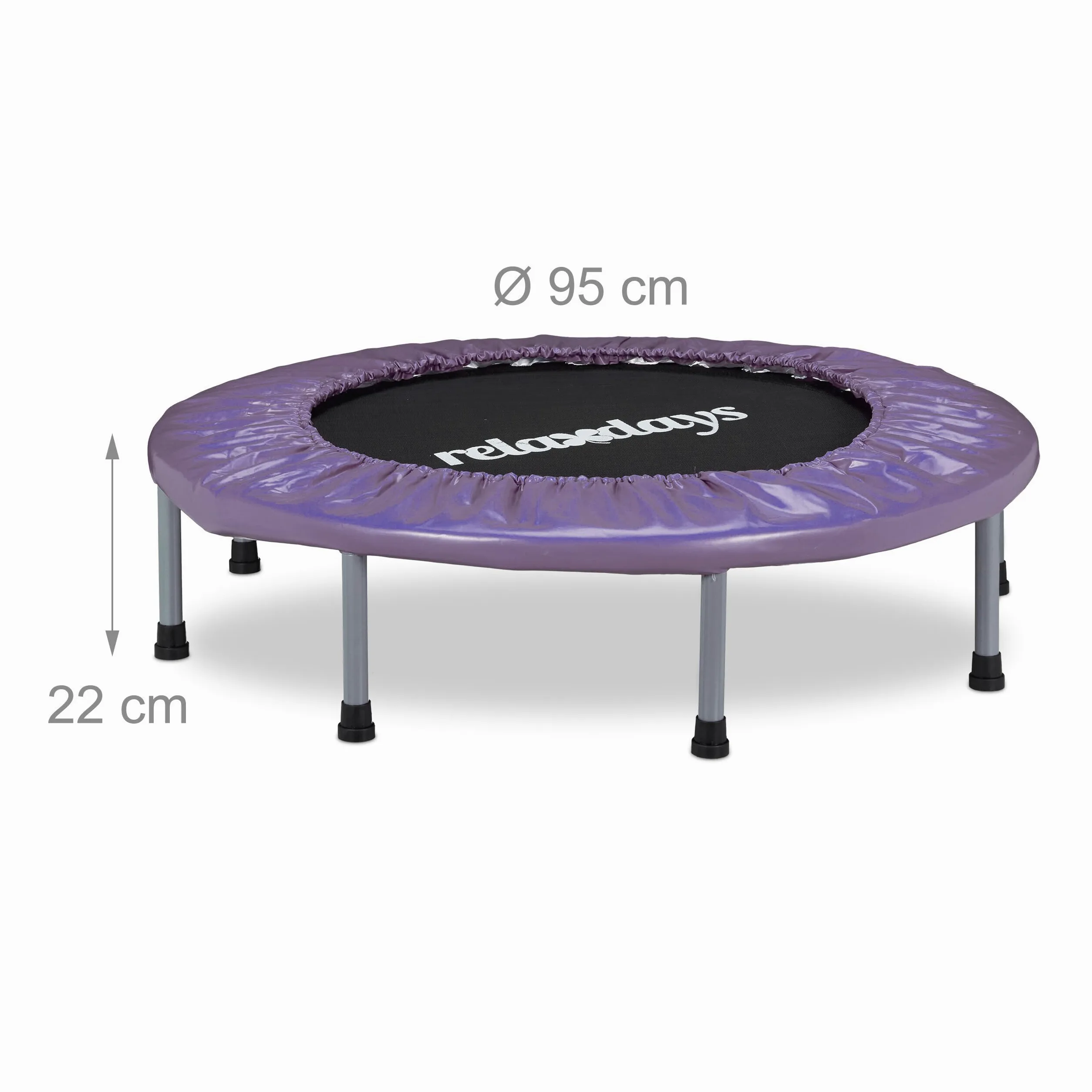 Relaxdays Trampolino da interno, Ø 95 cm, minitrampolino pieghevole max 100 kg, sport & ginnastica, colori a scelta