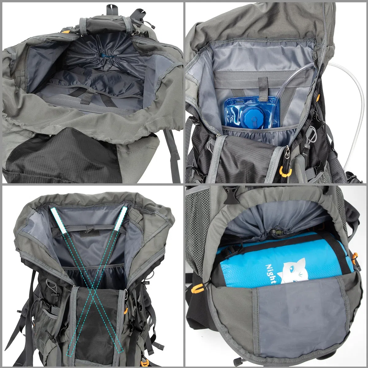 Night Cat 70L 90L Zaini da Hiking Trekking Zaino da Campeggio per Gli Uomini Donne di Arrampicata Ciclismo Viaggio Escursionismo