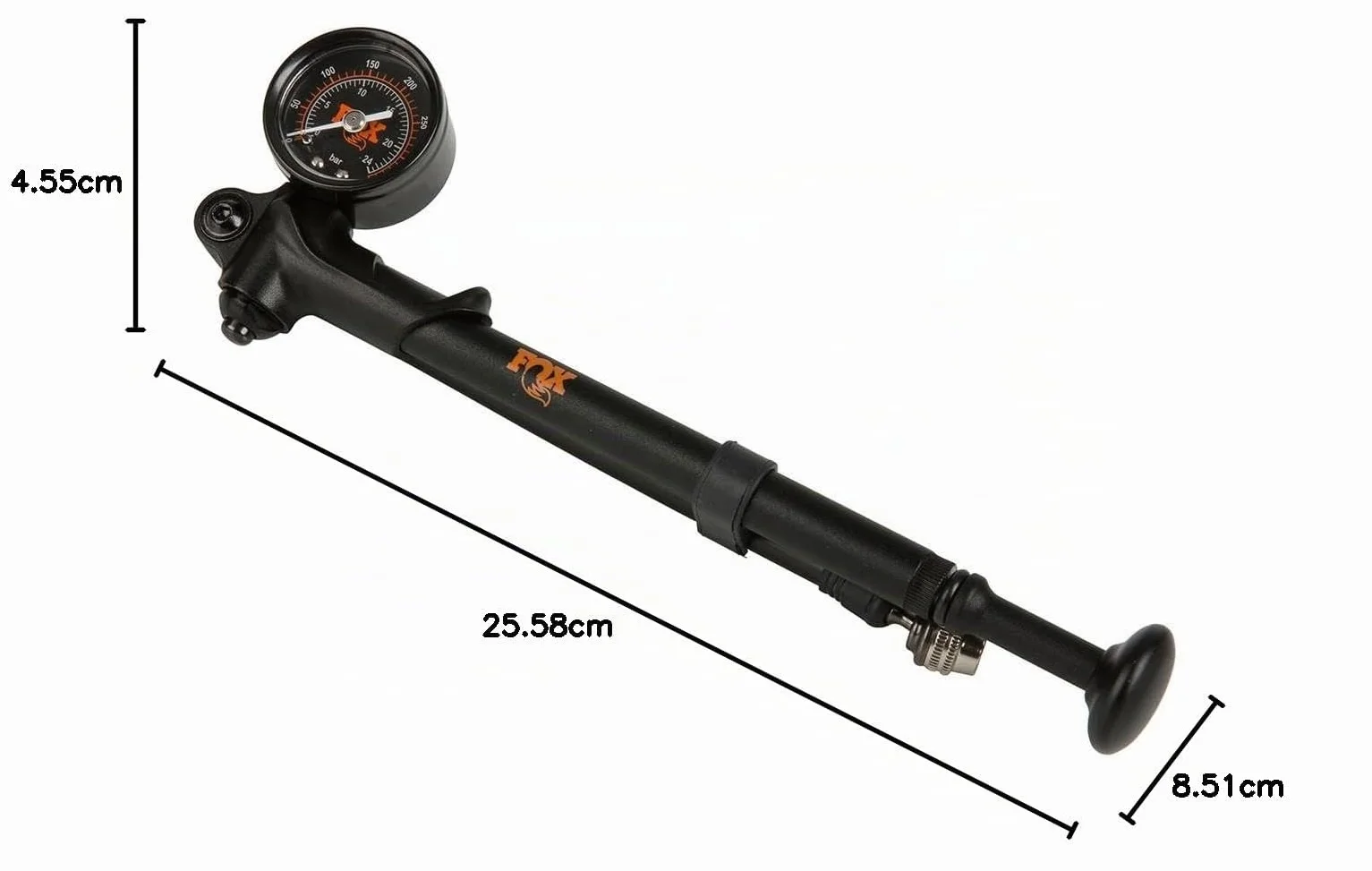 Fox, Pompe HP w/Bleed, Foldable, 350 psi, Swivel Head 2021 Unisex Adulto, Nero, One Size