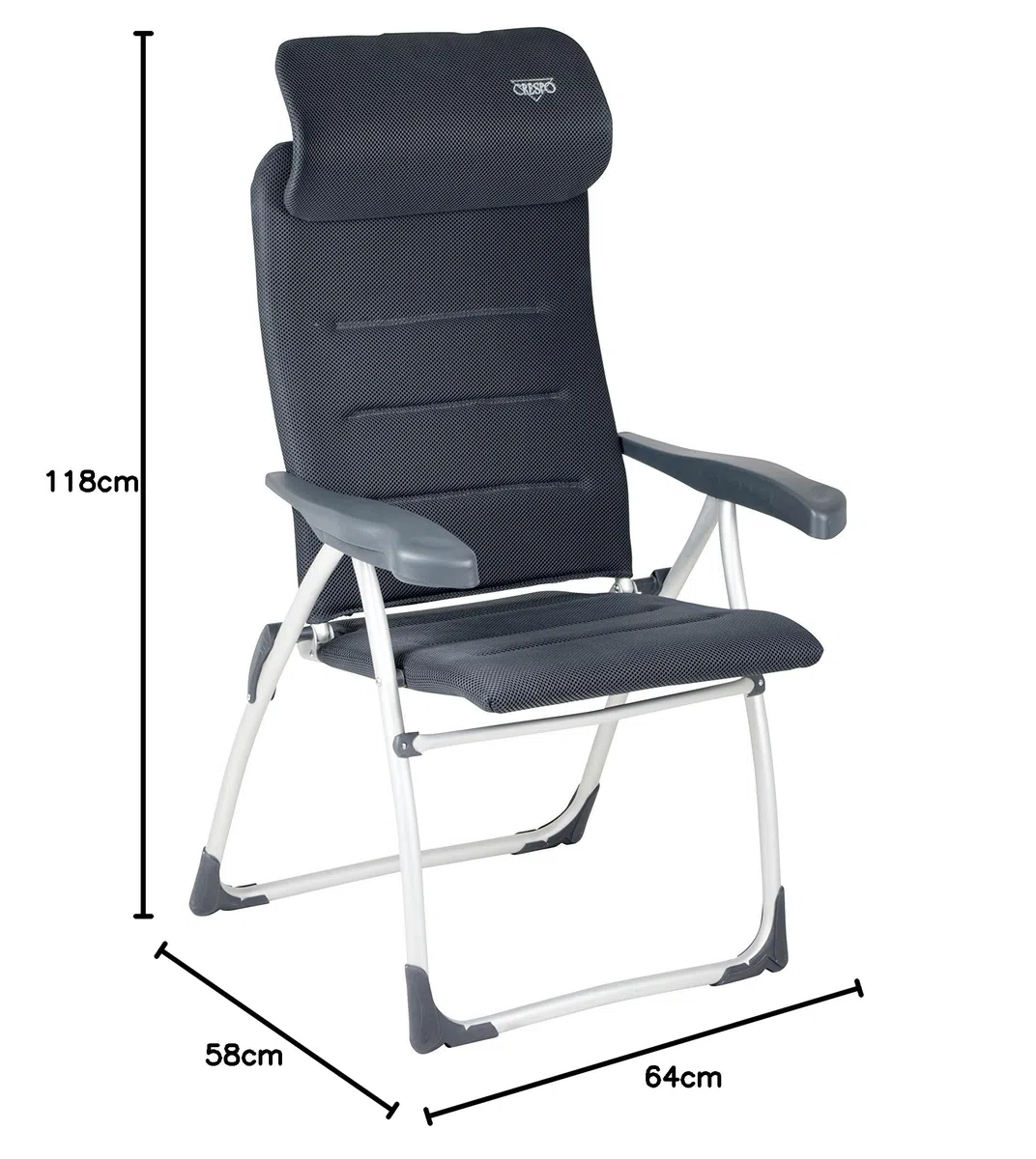 Crespo - Silla de Camping - AA-215 Air-Elite Compact - Gris (82)