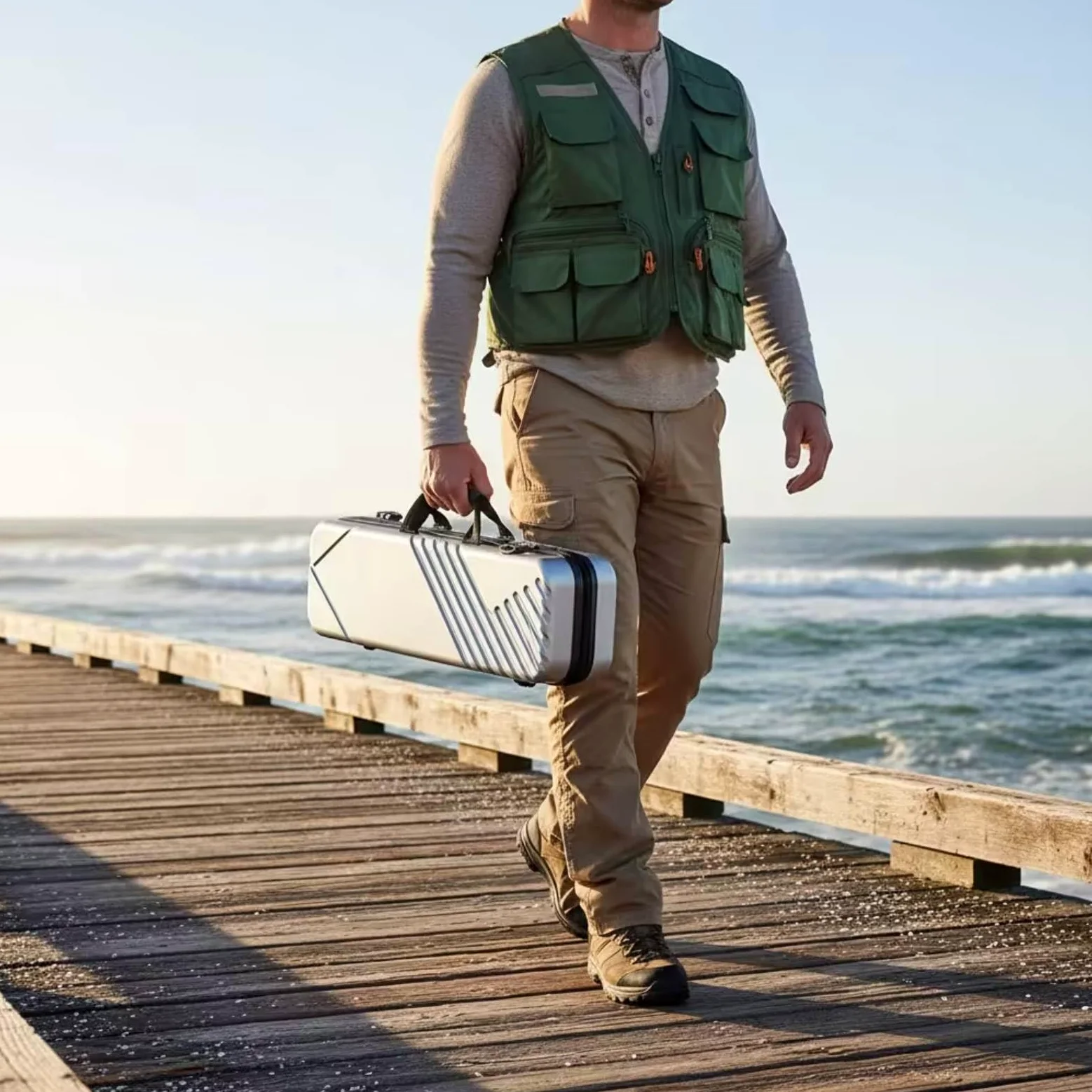 Custodia Rigida per Canna da Pesca Borsa Porta Canne Astuccio Portatackle Valigetta Impermeabile in con Tracolla Regolabile E Manico Adatta a Viaggi, Array, Nero, 95cm