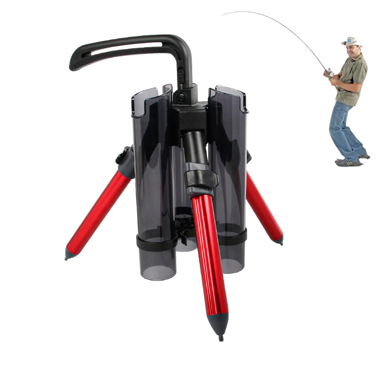 Supporto per canna da pesca, staffa in alluminio con supporto per canna da pesca ispessita, 3 canne da pesca, yacht in mare