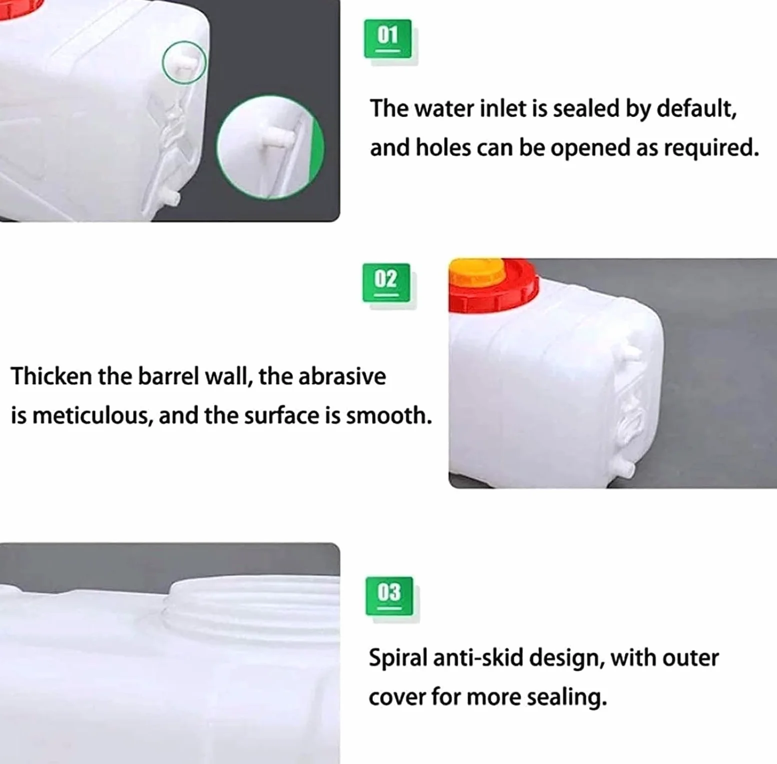 Serbatoio dell'Acqua Stoccaggio L'irrigazione Grandi Dimensioni Bianco, Campeggio Auto Portatile, Plastica Acqua Pura