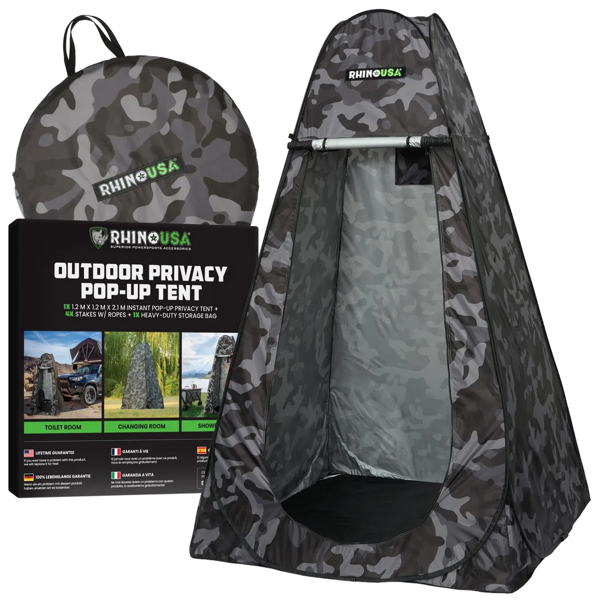 Rhino USA Tenda portatile pop up per cambiare privacy, doccia da campeggio all'aperto, toilette da campeggio, riparo dalla pioggia per spiaggia e campeggio, leggera e robusta, installazione istantanea