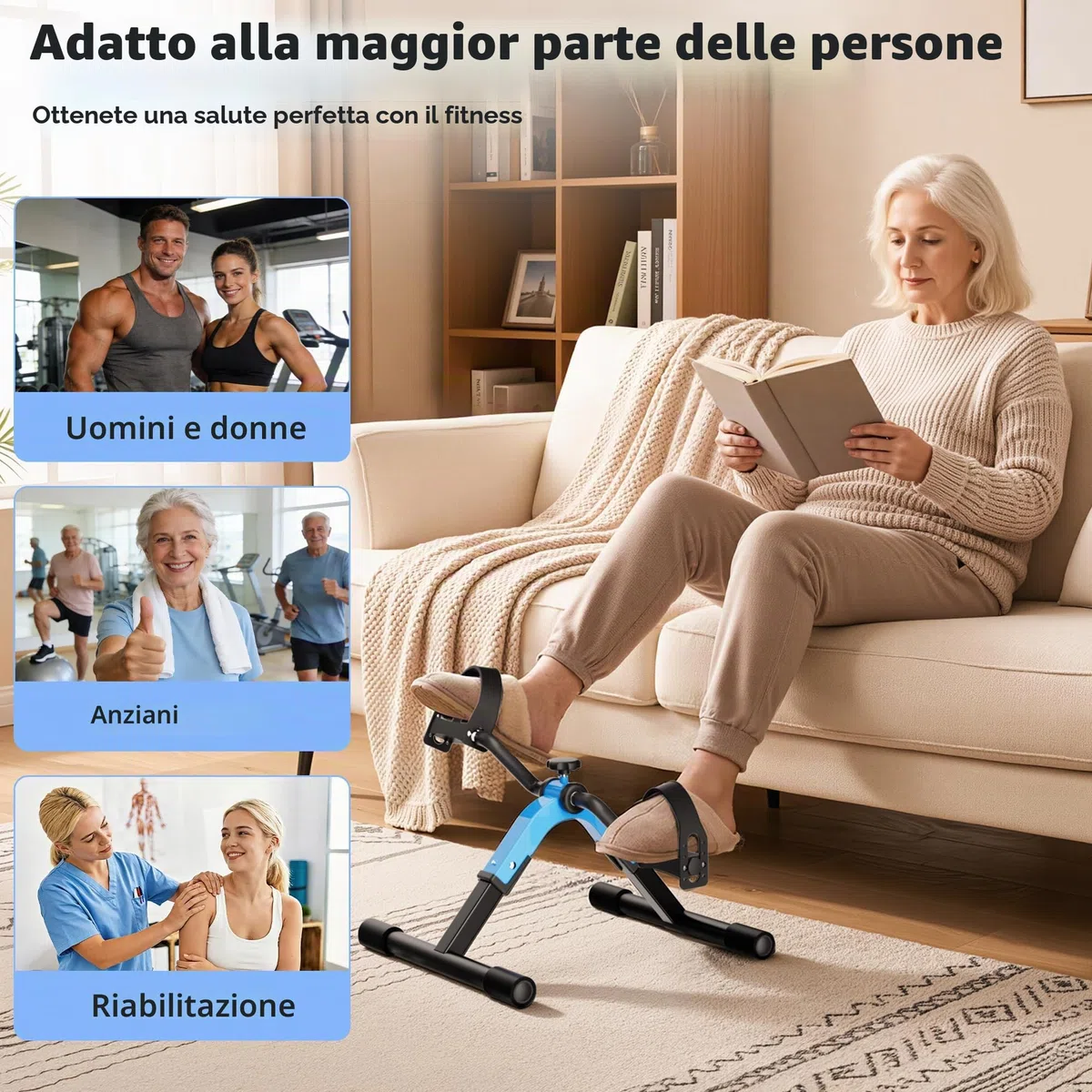 Pedale Exerciser Mini Cyclette per gamba e braccio basso impatto Exercisce Pedalatore pieghevole