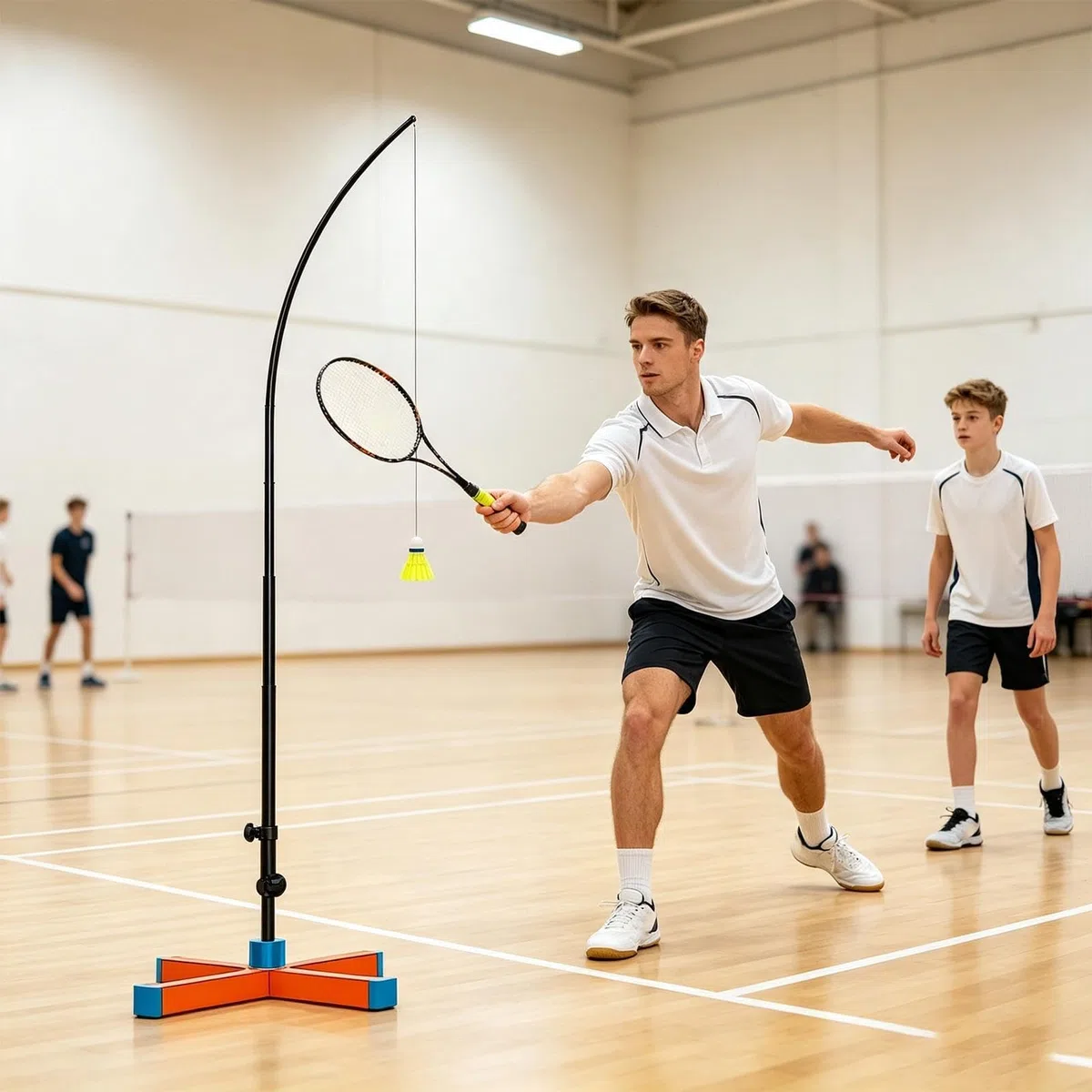 Allenamento Singolo Badminton Strumento Pieghevole Portatile per Pratica | Supporto Allenamento Badminton Per Donne Uomini Ragazzi Uso Interno Esterno Casa E Giardino
