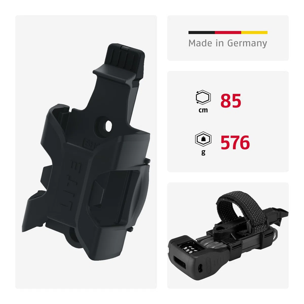ABUS Bordo Lite 6055C SH serratura a libro - con supporto e codice a combinazione - Serratura a combinazione ultraleggera in acciaio speciale - Livello di sicurezza 7