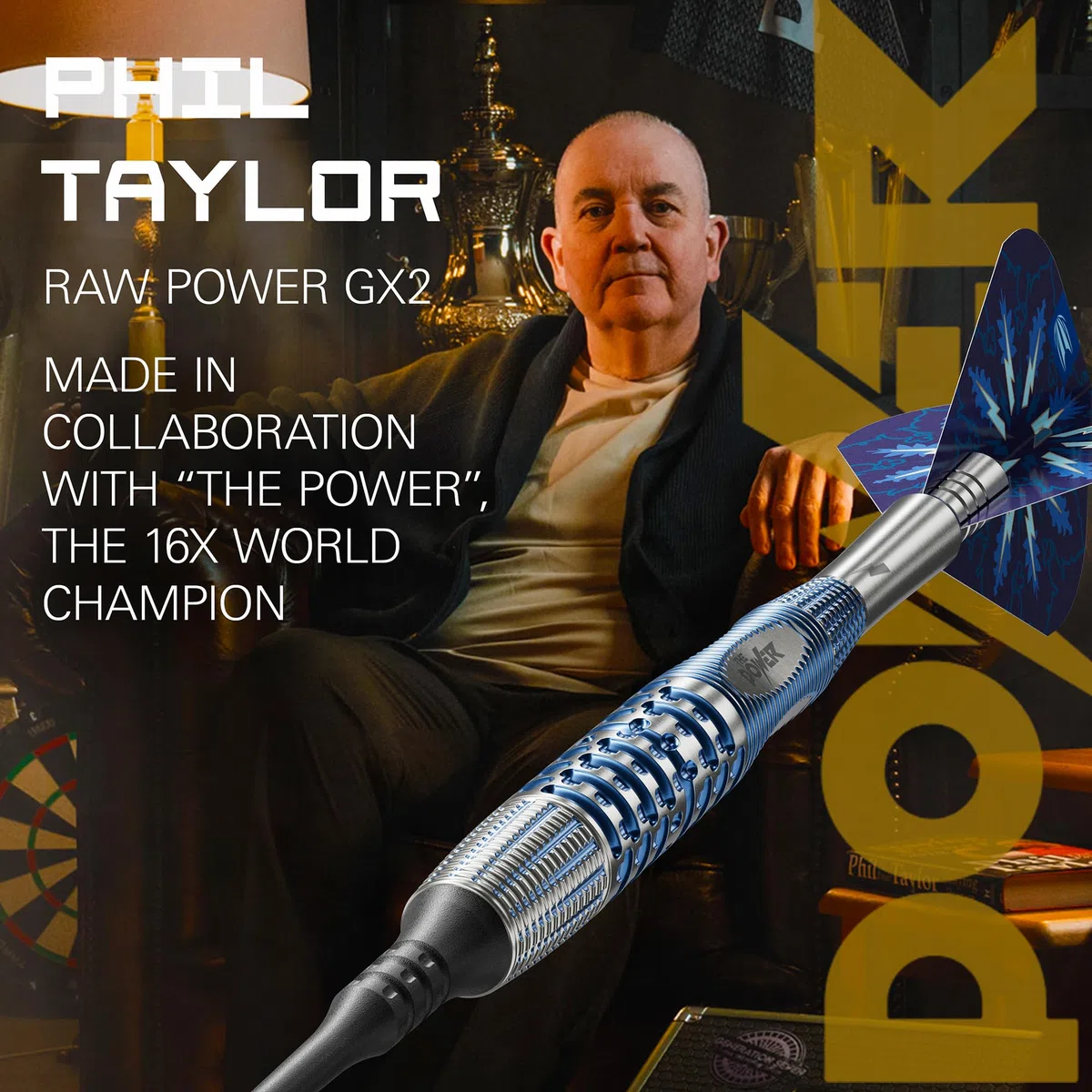 Target Darts Phil Taylor Punta Morbida Gx2 Set di Freccette, 18G/20G | Freccette al 95% in Tungsteno, Alette PRO Ultra N. 6/Vapor S e Aste in Titanio Power, Punti Pixel | Edizione Giocatore Power