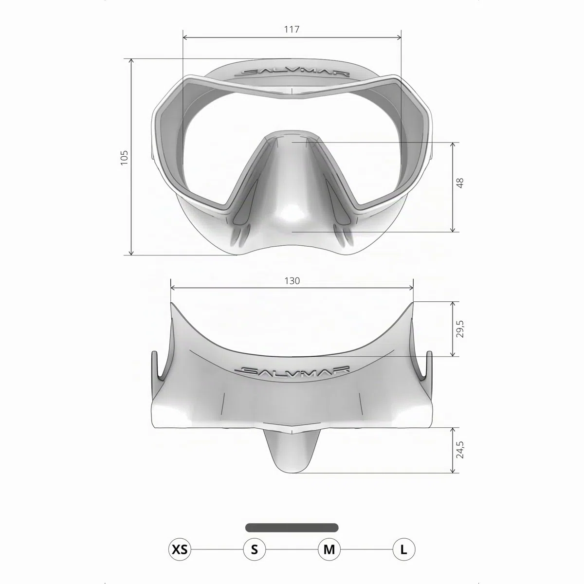 Salvimar, Endless Anti Fog, Maschera Adulto in silicone con Lenti Anti Appannamento, per pesca subacquea, snorkeling, immersione