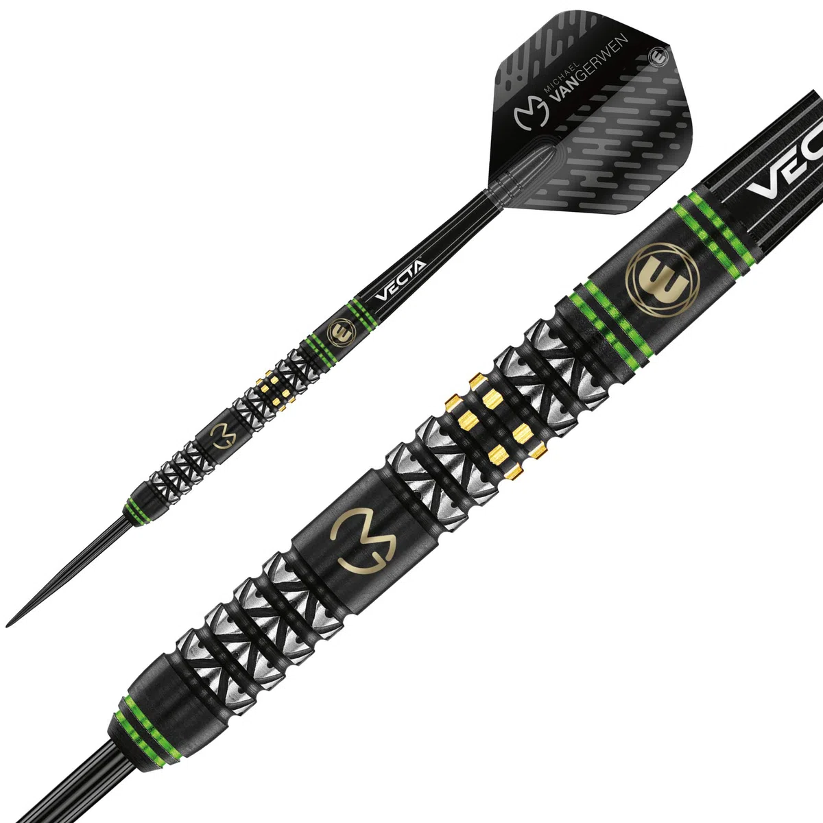 WINMAU Michael Van Gerwen MvG Vantage 24 Grammo Freccette in tungsteno con Prism Voli e Vecta Freccette Aste