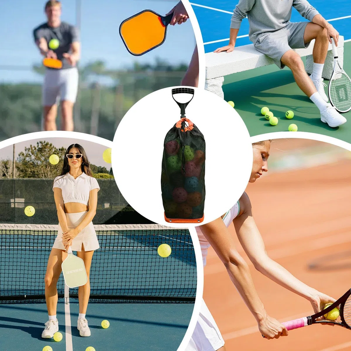 Cestino raccogli palline da tennis, manico telescopico, comodo ed estensibile, per donne, bambini, ragazze, adolescenti, , ciclisti, golfisti, interni