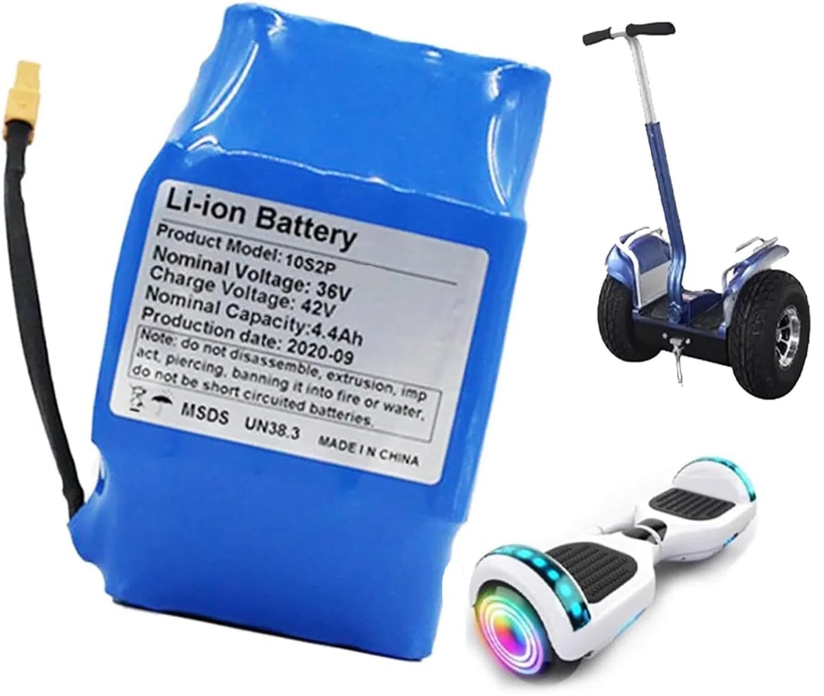 Batteria Di Ricambio Per Hoverboard Al Da 36V 4.4Ah, Batteria Agli Adper Bici Elettrica Da 36 V 10S2P Con Spina XT60 Per Hoverboard Per Bici Elettrica