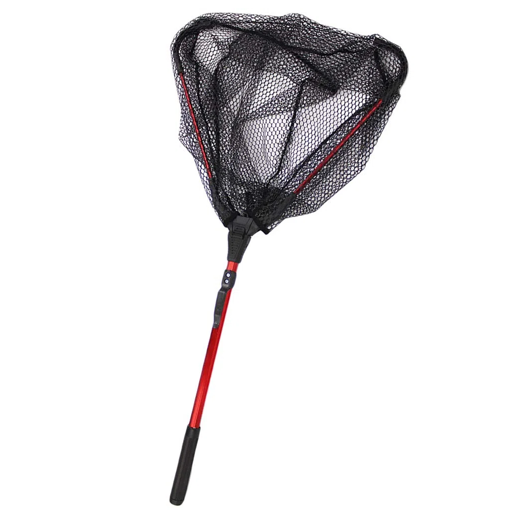 Retino da pesca pieghevole trilaterale Brail manico telescopico 80 cm