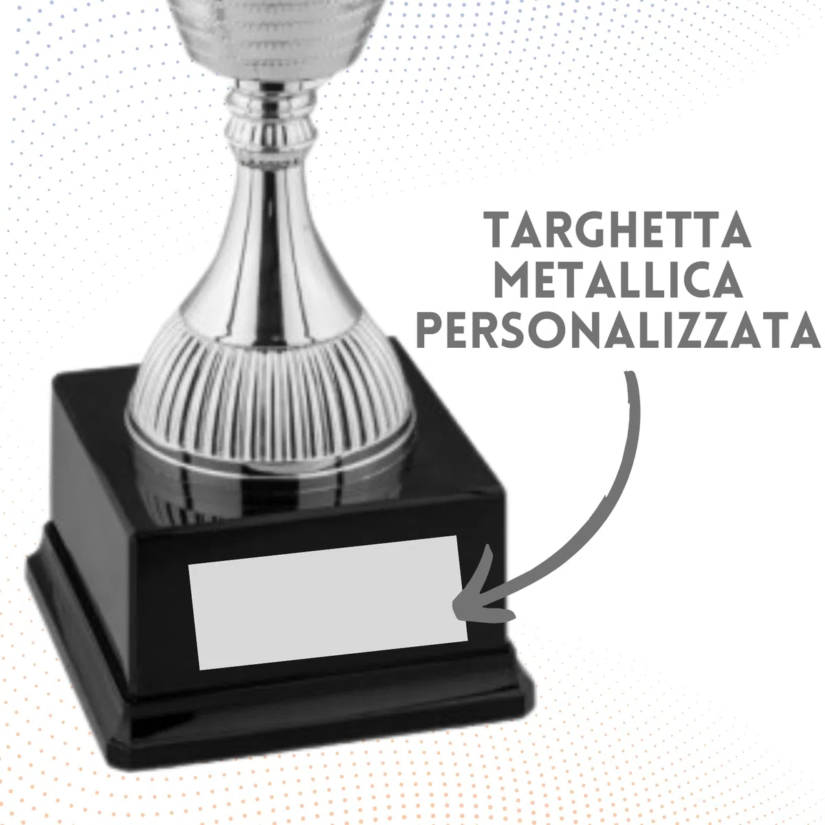 Coppa Trofeo Personalizzabile con Manici Fregio Dorato in Metallo Calcio, Fantacalcio, Tennis, Padel, Basket Premiazioni Sportive ed Eventi con Targhetta Personalizzata cod 1.091