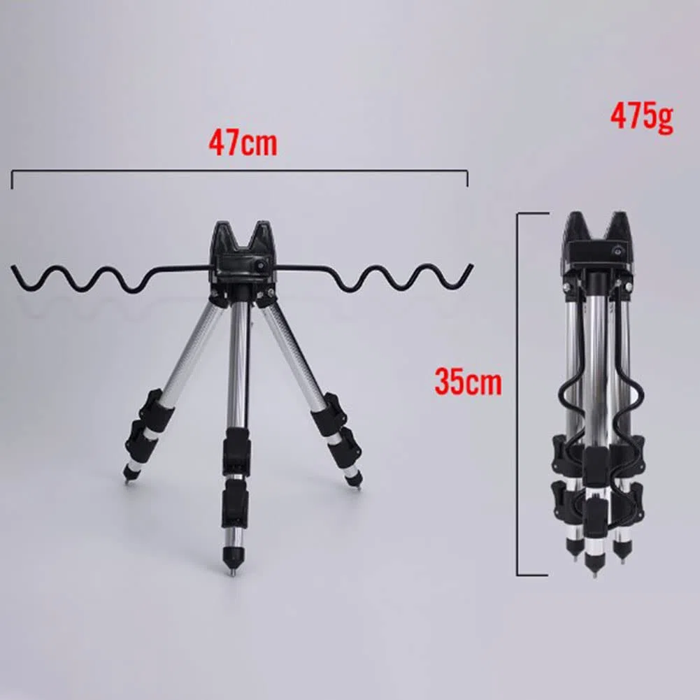 DAZZLEEX Treppiede Stand Rest Multifunzionale per Canna da Pesca, Staffa Retrattile in Alluminio Pieghevole, Supporto per Bastone