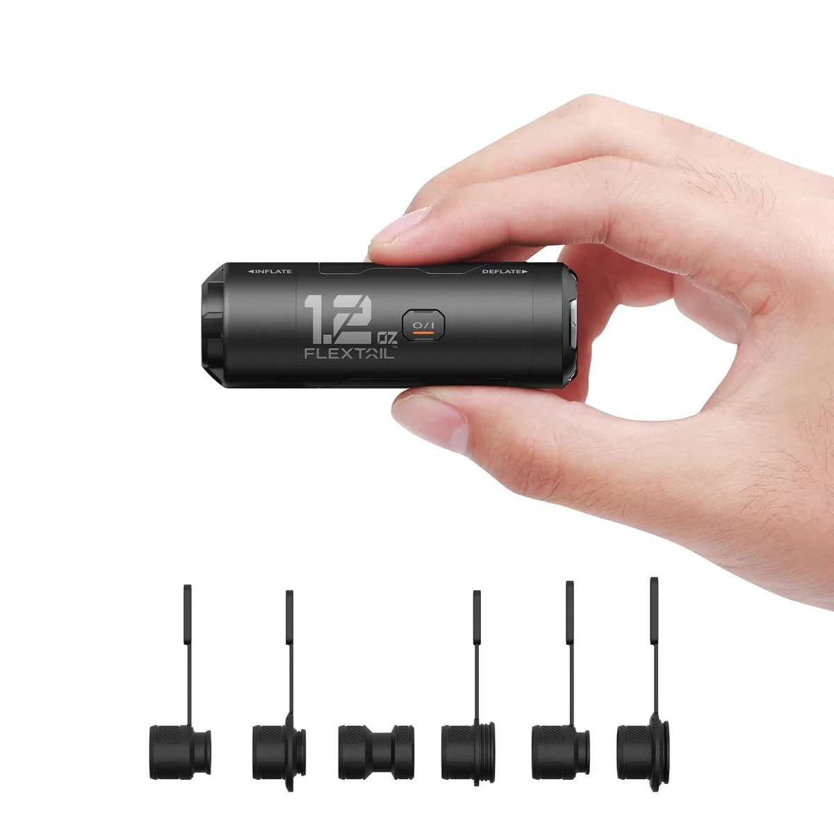 FLEXTAILGEAR Zero Pump, pompa elettrica portatile, batteria ricaricabile da 650 mAh, dimensioni ultra ridotte, ricarica/sgonfiaggio rapido, cuscino d'aria, viaggio in campeggio