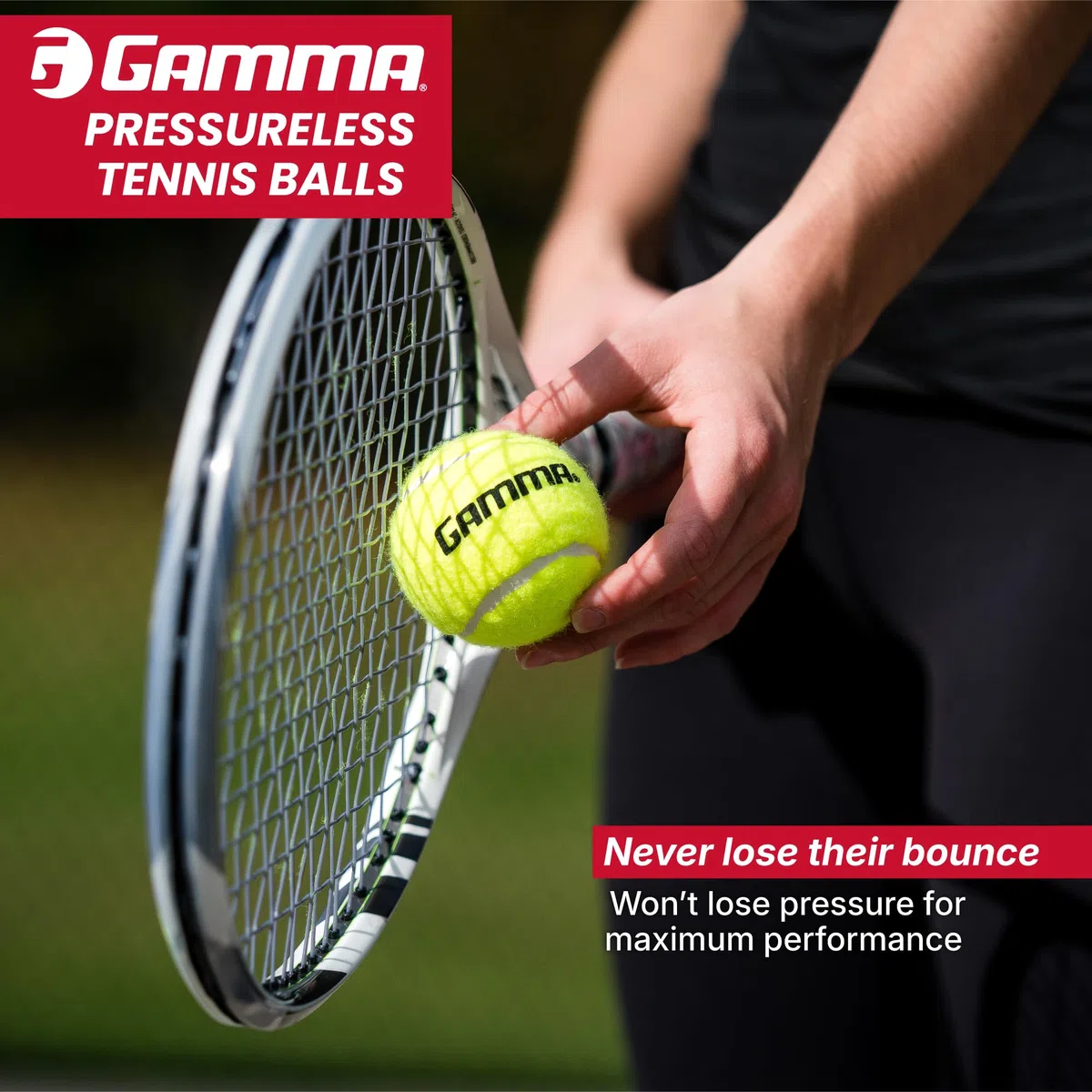 GAMMA Scatola per palline da tennis senza pressione, ideale per la pratica, l'insegnamento e l'allenamento, con feltro ad alta visibilità, per giocare al chiuso e all'aperto, confezione da 48 e 75