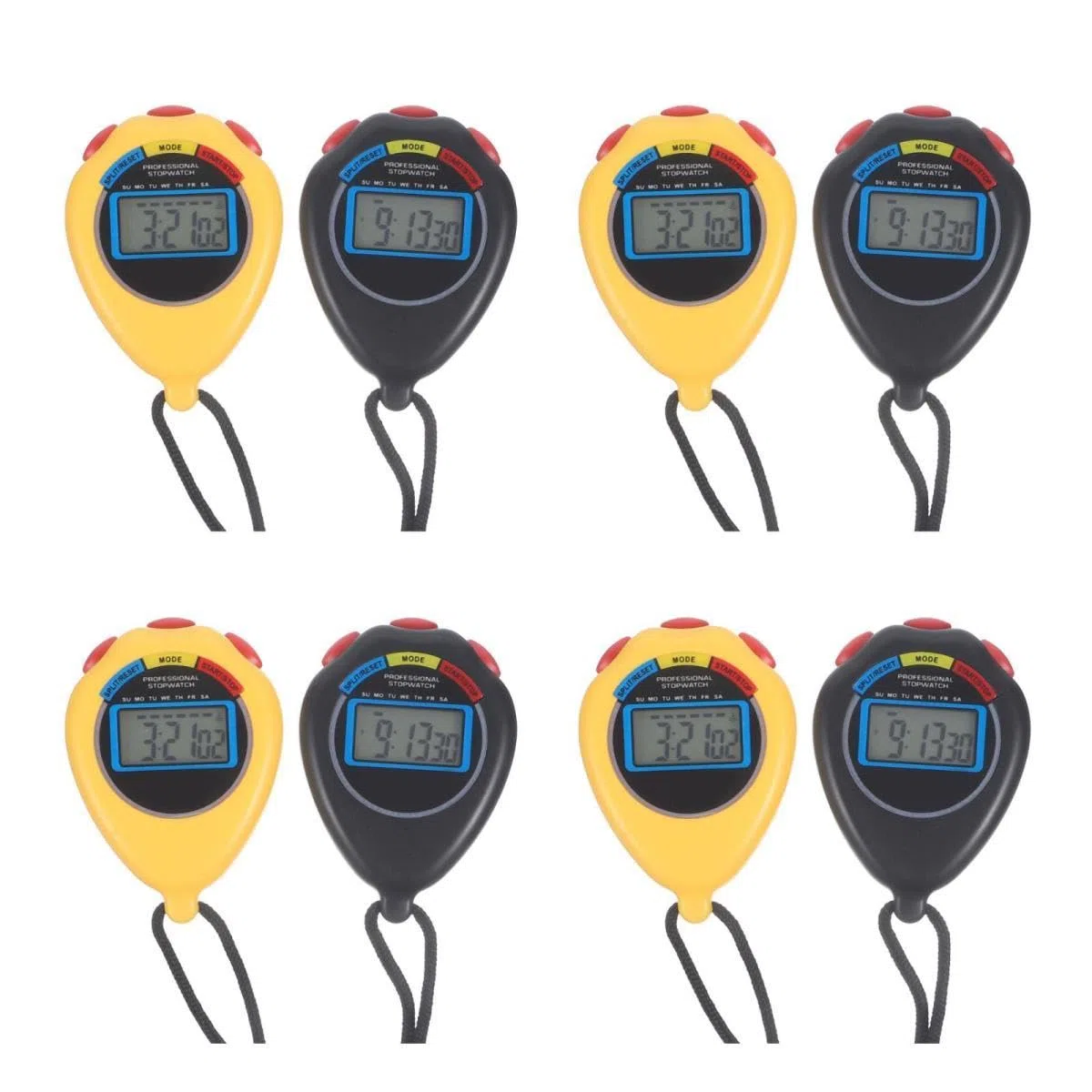 Toddmomy 4 Set Cronometro Per Sport E Fitness Timer Elettronico Portatile Per Corsa E Allenamento Con Lanyard E Design Ergonomico Resistente E Facile Usare 2 Pezzi*4