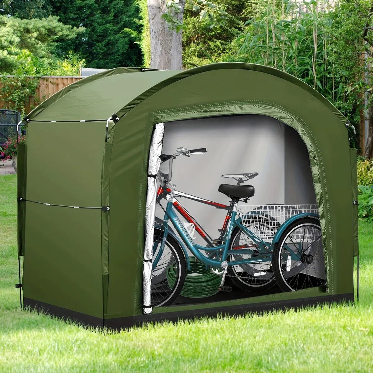 Ripostiglio Da Esterno Per Biciclette Tessuto Oxford Organizzatore Per Moto | Soluzioni Di Deposito Grande Capacità Per Attrezzature Da Giardino Camping E Piscina