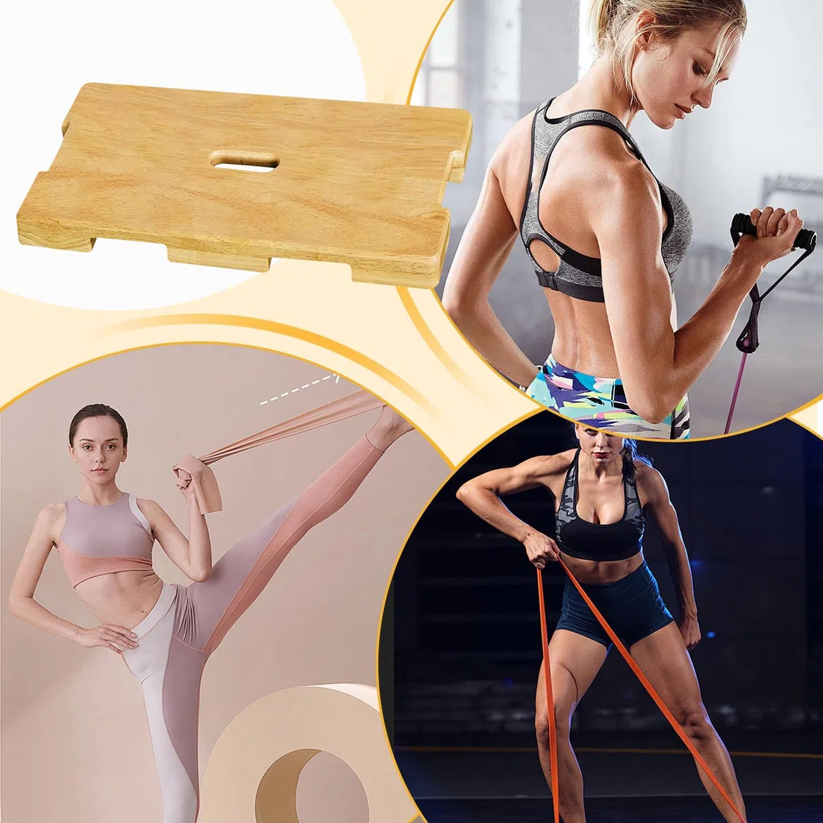 Tavola Da Allenamento In Legno Equilibrio Antiscivolo | Balance Board Pilates Stretching Fitness Flessibilità Equilibrio Recupero Per Home Gym Yoga Pilates Unisex