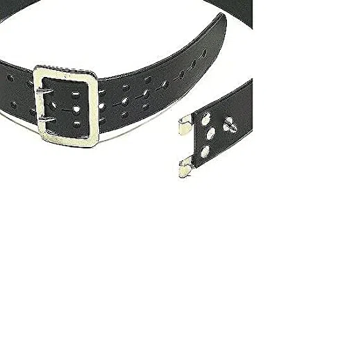 VEGA HOLSTER 1V56 CINTURONE IN PELLE NERO BIANCO DOPPIO ARTIGLIO USO VIGILANZA PS CC GDF GPG (EXTRA LARGE CM 113-127, NERO)