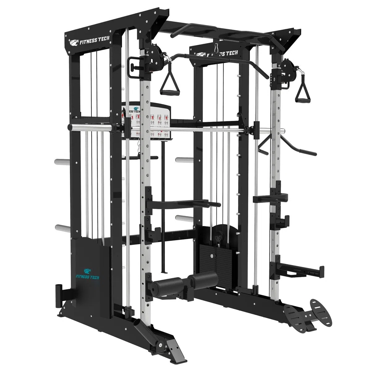 Multistazione Palestra Compatta F12 Smith Machine Home Gym 120 kg | Macchina Palestra Multifunzione con Multipower, Pulegge 2:1, Lat Machine e Barra Olimpica