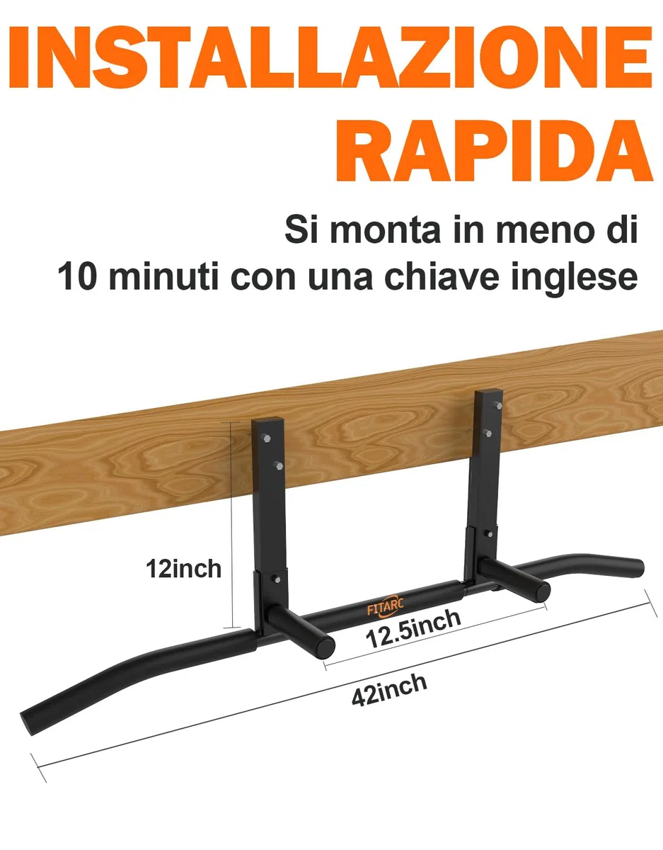 Fitarc Joist Mount Pull Up Bar, Chin Up Bar Ceiling Mount, Heavy Duty, Workout for Home Gym