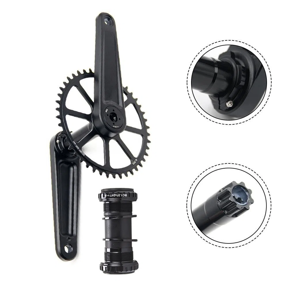 Lega di alluminio 3-Bolt Road per la guarnitura della bici 170mm con corona stretta larga 40-48T e movimento centrale 8-12 velocità