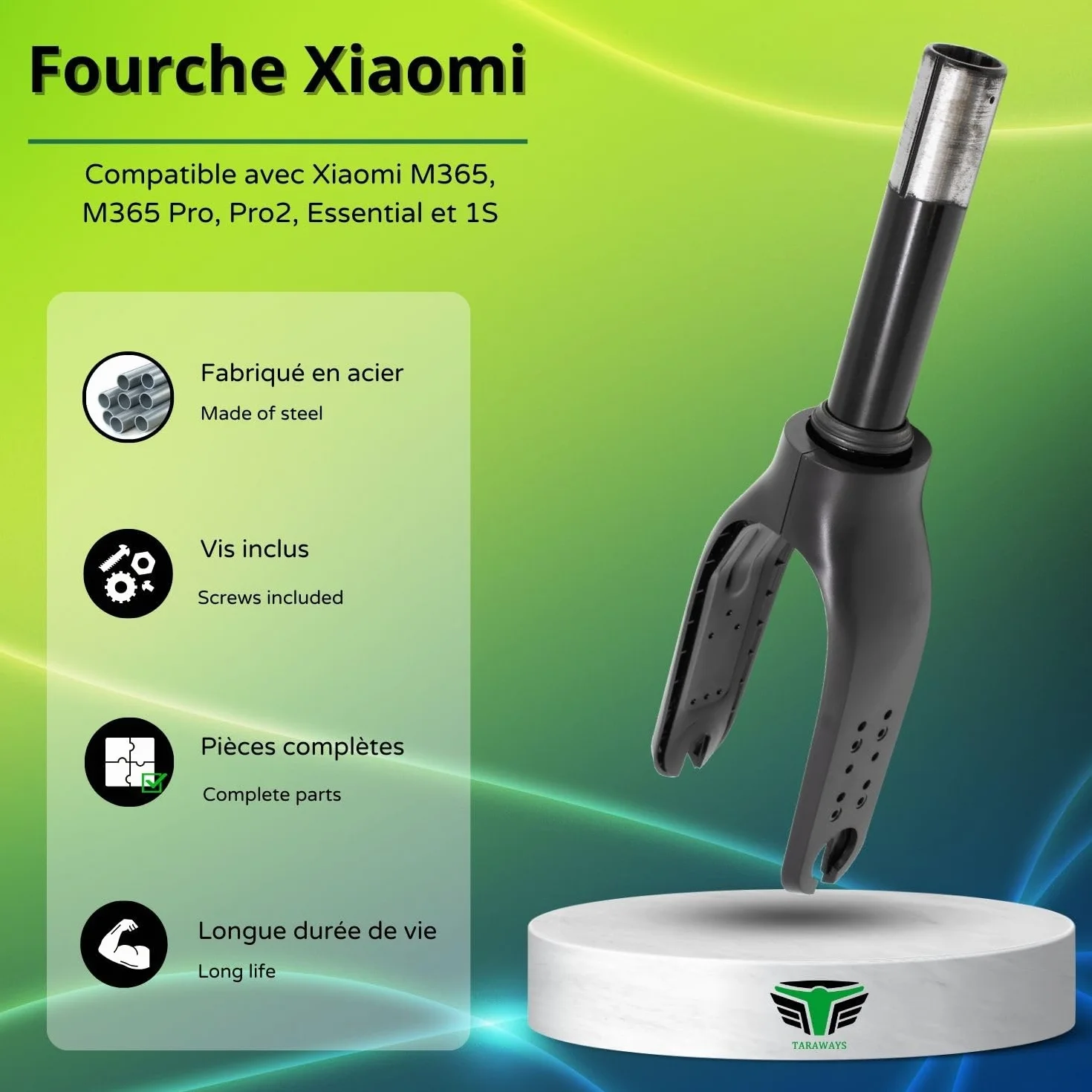 Forcella anteriore per monopattino Xiaomi M365, M365 Pro, Pro2, Essential e 1S