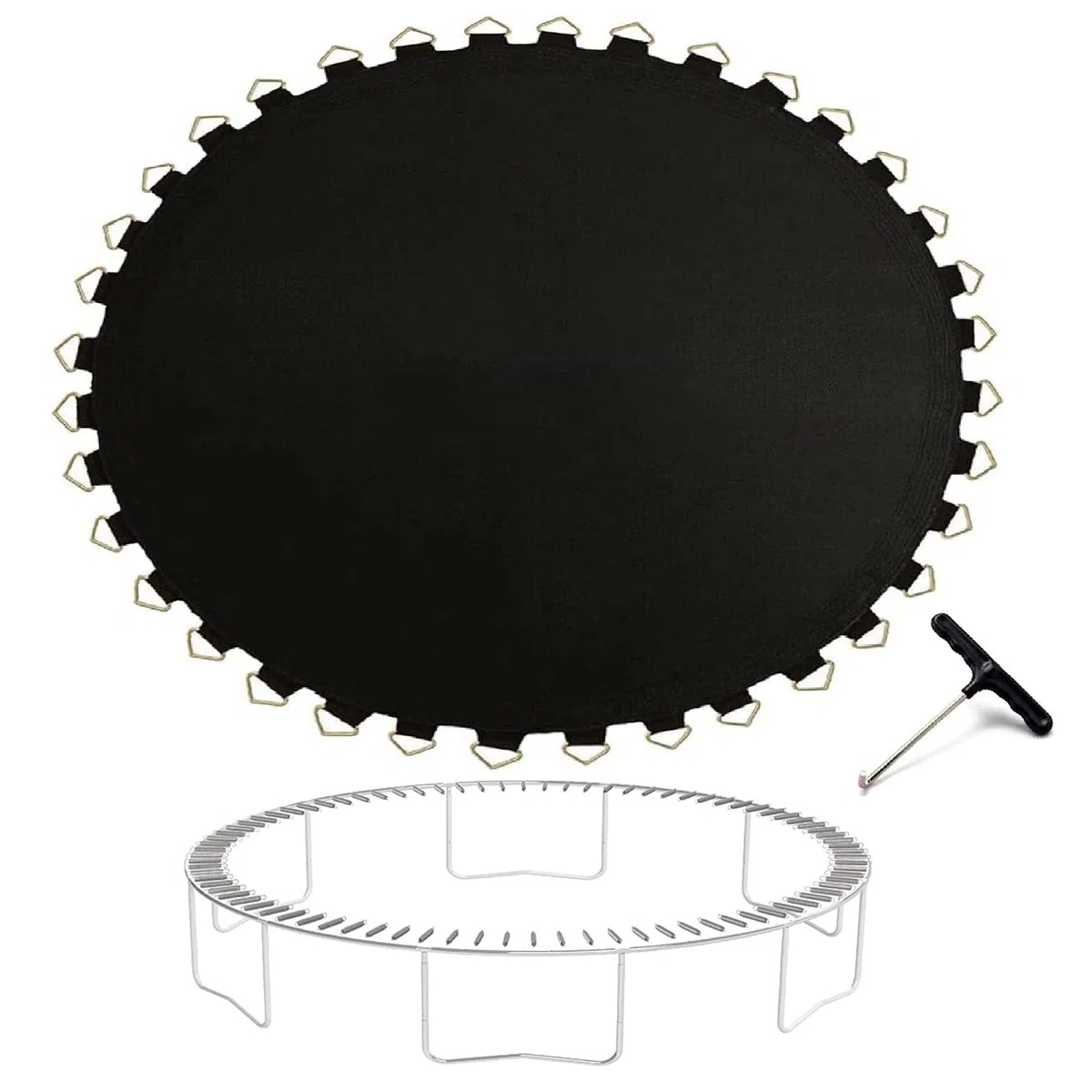 Tappetino di ricambio per Tpoline da giardino da 183-488 cm, con estrattore e 72 fibbie, resistente alle intemperie, facile da inserire, sicura esperienza di salto