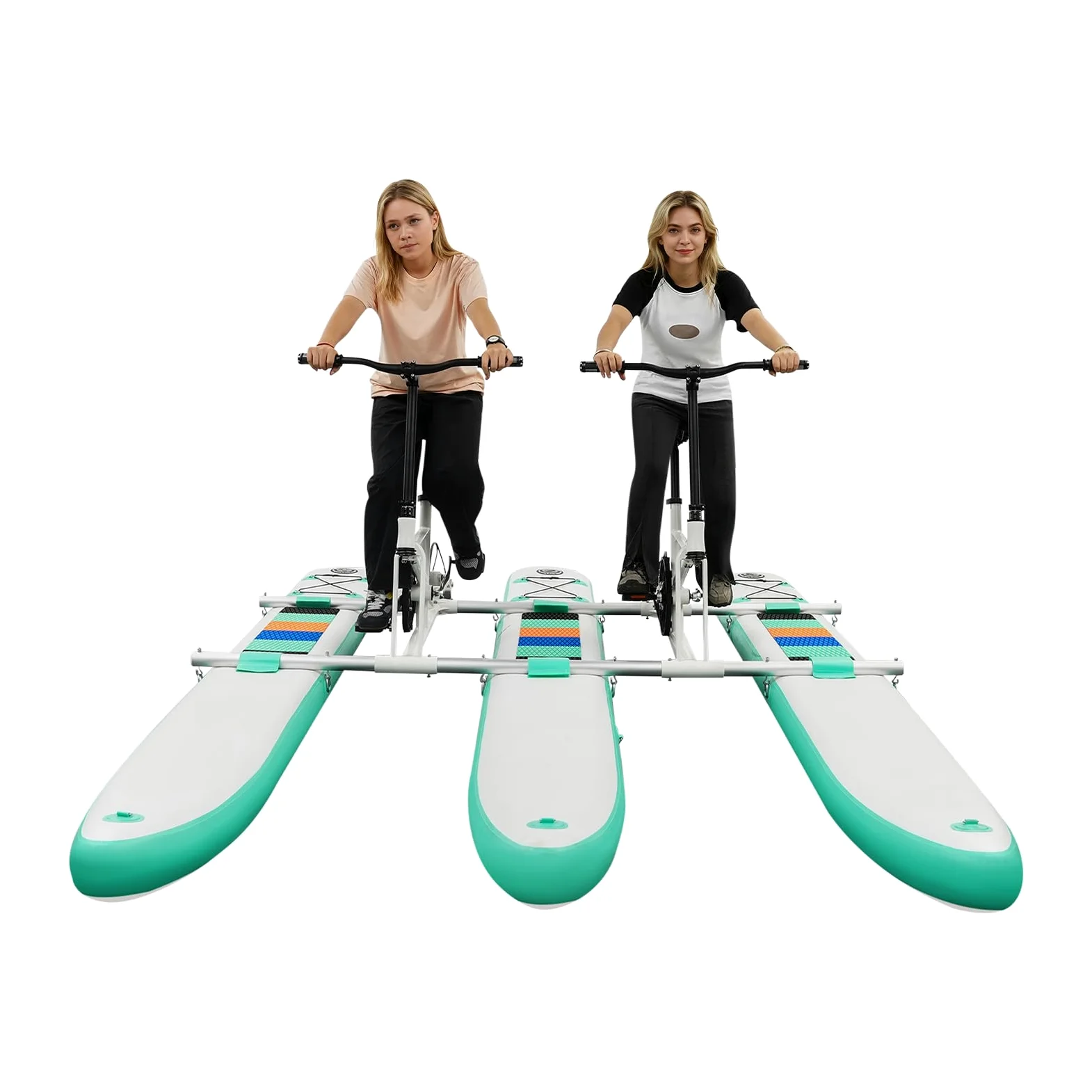 Bicicletta ad acqua per 2 persone, pedalò gonfiabile a due posti con telaio in alluminio, stabile fino a 180 kg, sedili regolabili, design multi-onton per laghi e fiumi, pompa inclusa – compatta