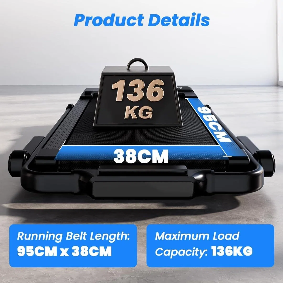 Superun Raceable Tapis Roulant Salvapazio Elettrico con Inclinazione 6%, 3CV Walking Pad,1-12 km/h Tapis Roulant Elettrico Pieghevole con APP Controllo Corsi di Allenamento, Massima di 136 kg