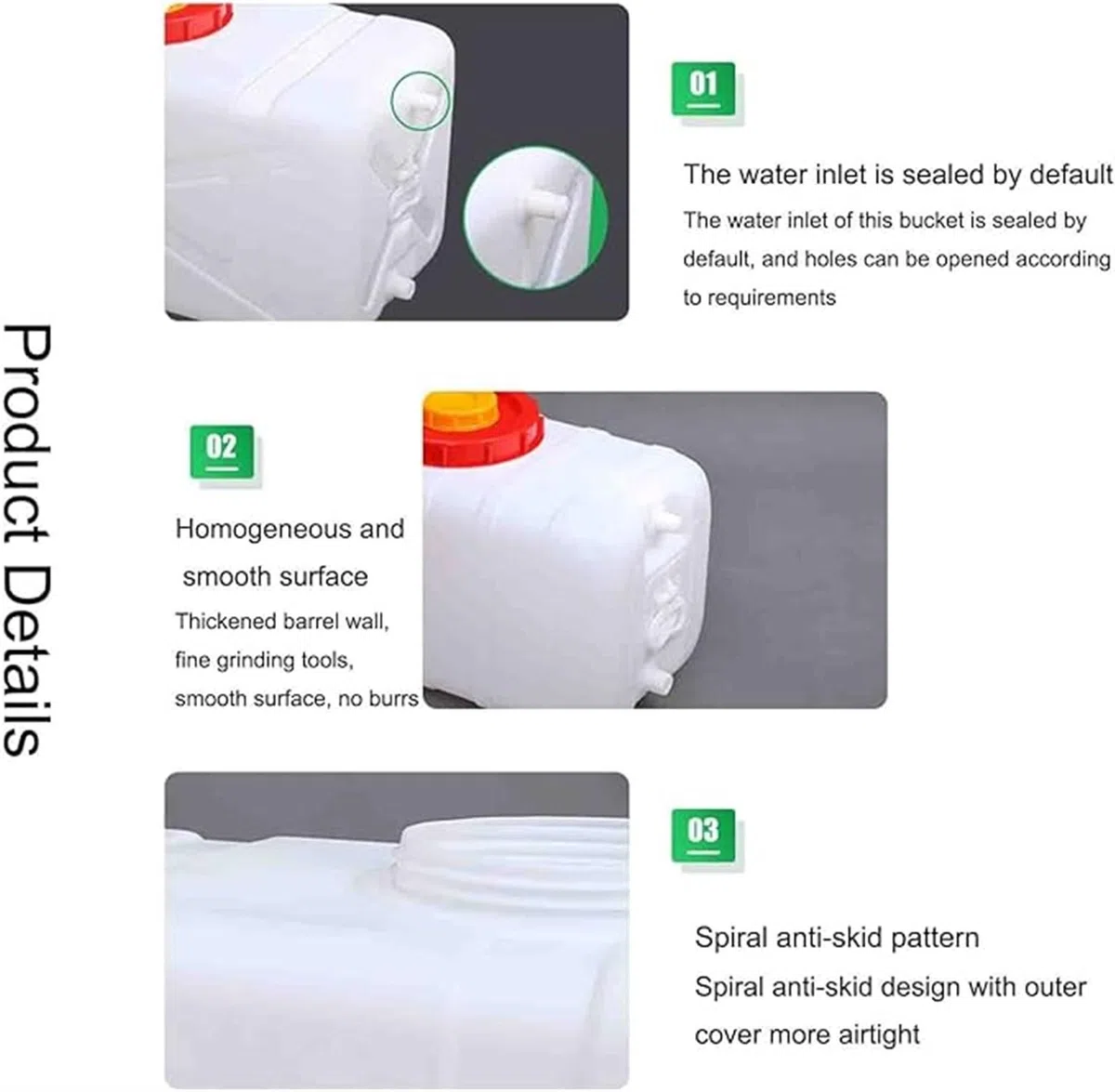 Secchio Acqua Domestico 50L/100L/150L/200L,Contenitore Campeggio Portatile con Rubinetto, Serbatoio All'aperto, Rettangolare Adatto for Auto Viaggio sul Campo(White,50L)