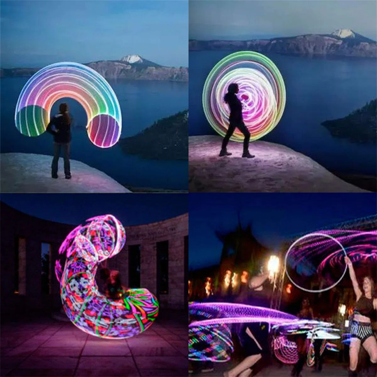 Hulas Hoop per bambini a partire dai 6 anni e adulti per fitness, danza, esercizio, riduzione del peso, luce a LED， luce brillante