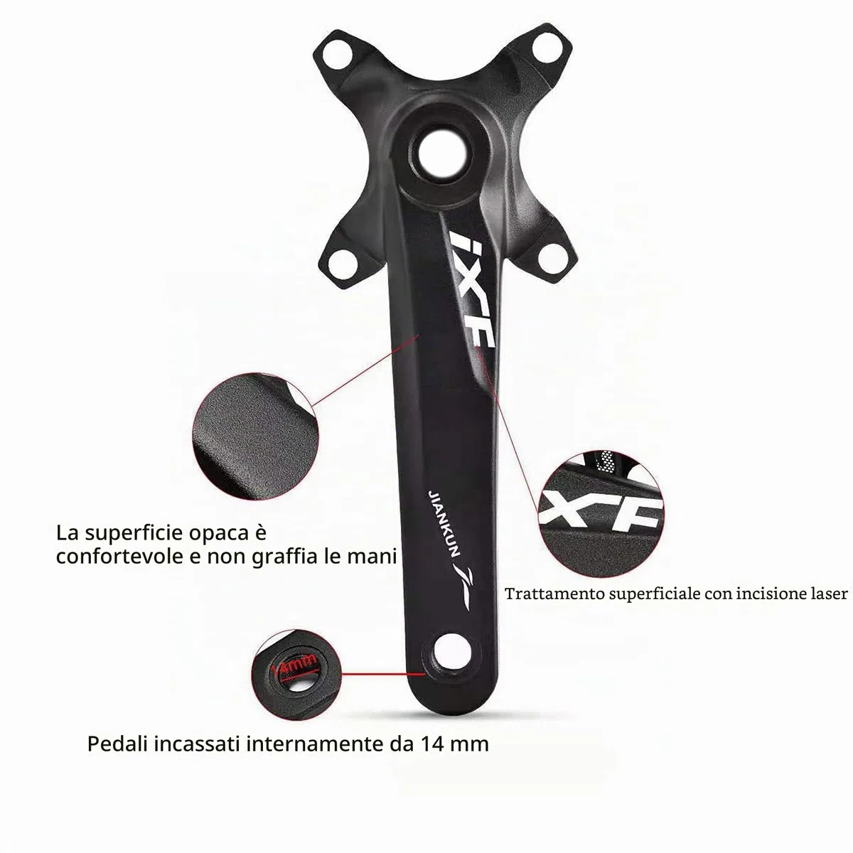 ENGWE MTB Guarnitura per mountain bike Cava Integrata Pedivella Modificata Singolo Disco 32T 34T 36T 38T