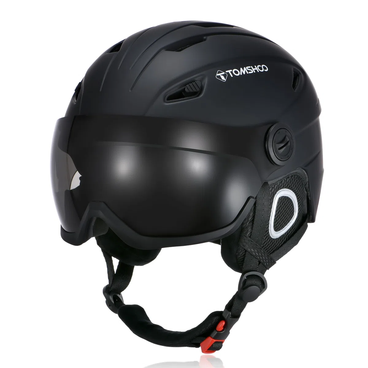 TOMSHOO Casco da Sci con Visiera, Caschi Sci Professionale con 14 Prese d'Aria Indipendenti, Fodera Rimovibile, Dimensione della Testa Regolabile per Sci Snowboard