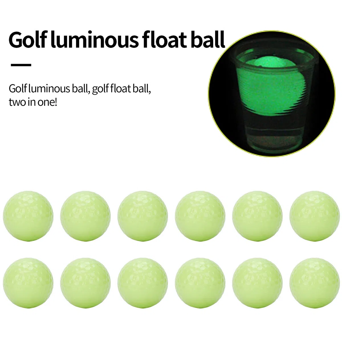 Palline da Notturne da 12 Pezzi Palline da Incandescenti Pallina da Allenamento da Palline Galleggianti da Luminose