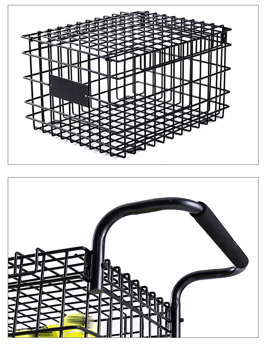 Carrello da tennis con ruote, cestino portatile per raccogliere le palline, contiene 350 palline, ideale per allenatori e giocatori, leggero e facile da trasportare