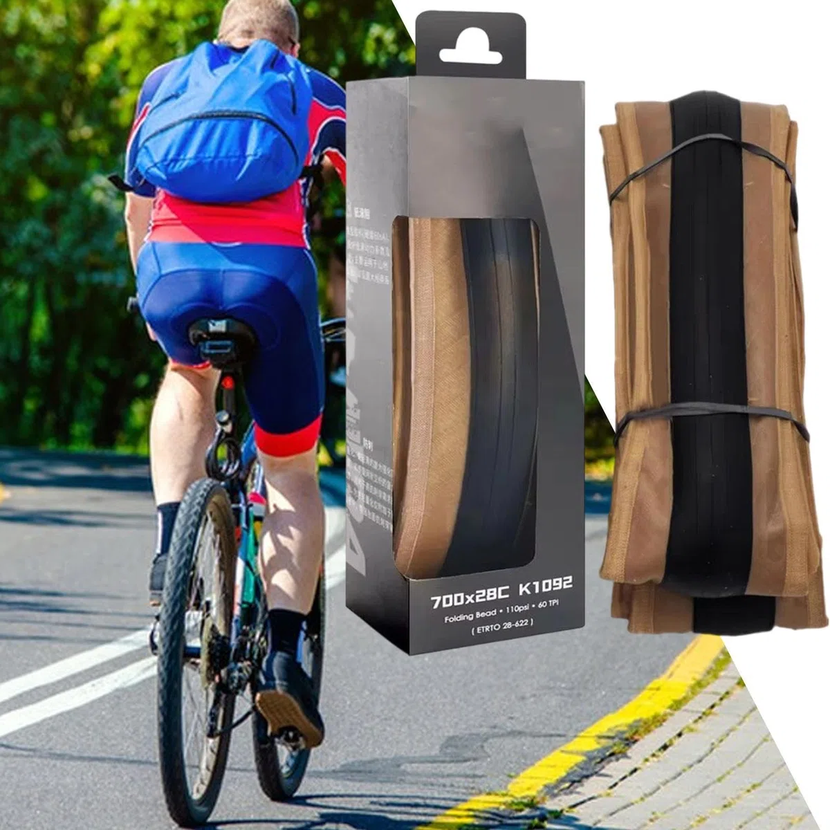 Pneumatici da montagna, da strada, 700 x 28c, ultraleggeri, pieghevole, anti-foratura, per sport, ciclismo, uso urbano, pignone fisso, giovani, uomini e donne